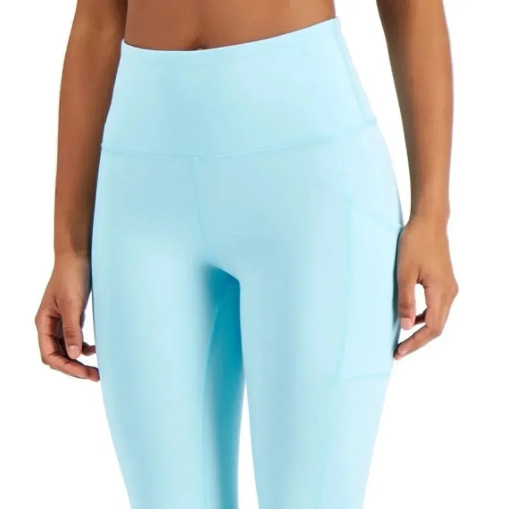 Women Compression High-Waist Side-Pocket 7/8 Length Leggings BRAND NEW WITH TAGS - Picture 2 of 2